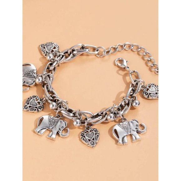 Elephant Charm Anklet Silver - Picture 2 of 4